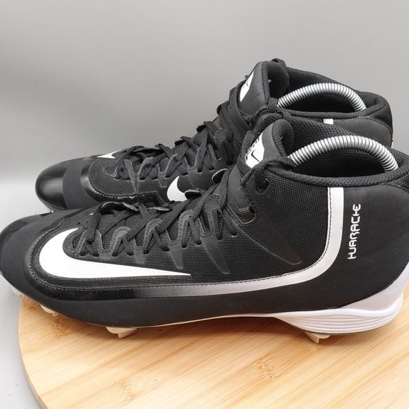 Nike Cleats Men Size 14 Black/White Huarache 2KFILTH PRO MID Baseball 807128-010 - Picture 1 of 10